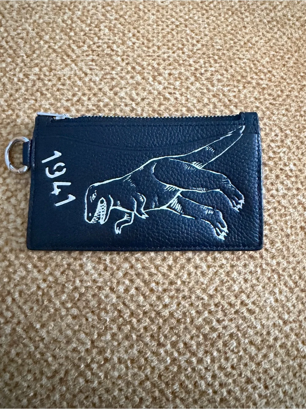 Coach x Rexy Black Leather Dino Zip Card Wallet